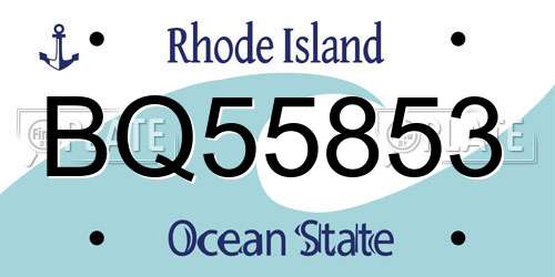 BQ55853 Rhode Island License Plate