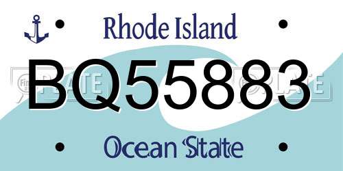 BQ55883 Rhode Island License Plate