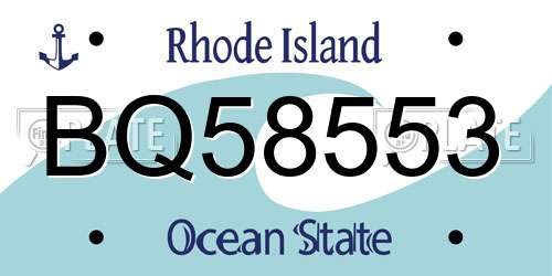 BQ58553 Rhode Island License Plate