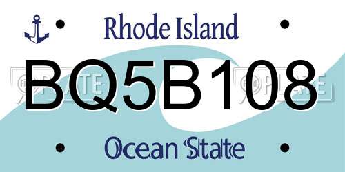 BQ5B108 Rhode Island License Plate