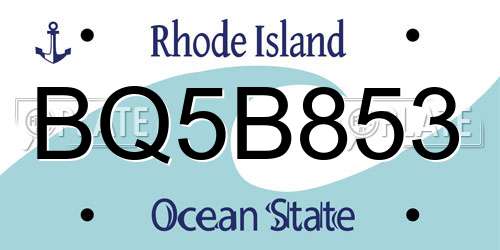 BQ5B853 Rhode Island License Plate