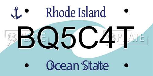 BQ5C4T Rhode Island License Plate