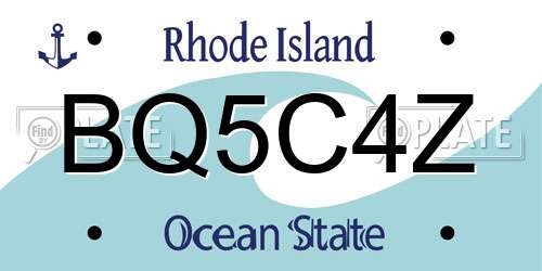 BQ5C4Z Rhode Island License Plate