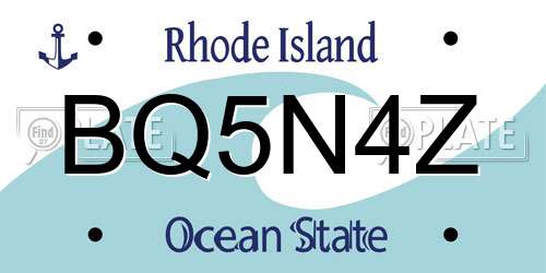 BQ5N4Z Rhode Island License Plate