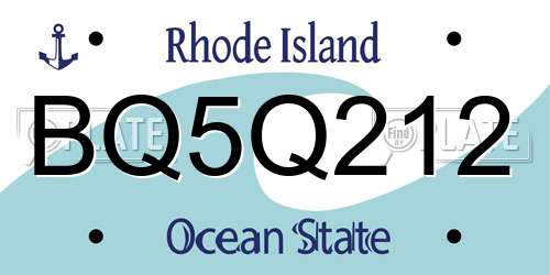 BQ5Q212 Rhode Island License Plate