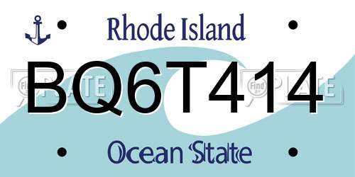 BQ6T414 Rhode Island License Plate