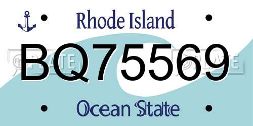 BQ75569 Rhode Island License Plate