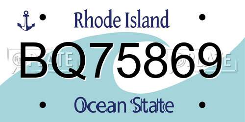 BQ75869 Rhode Island License Plate