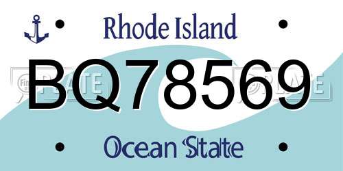 BQ78569 Rhode Island License Plate