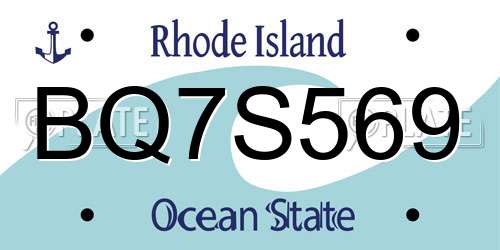 BQ7S569 Rhode Island License Plate