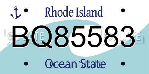 BQ85583 Rhode Island License Plate