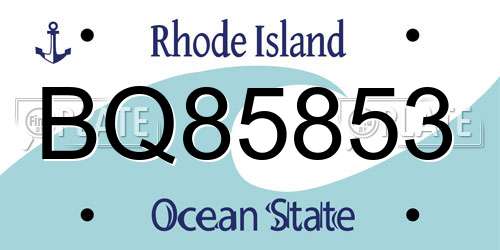 BQ85853 Rhode Island License Plate