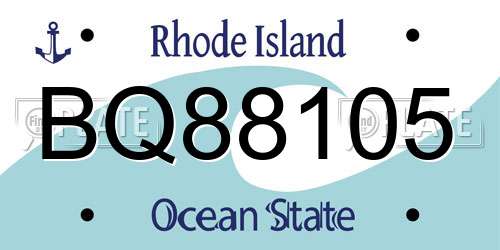 BQ88105 Rhode Island License Plate