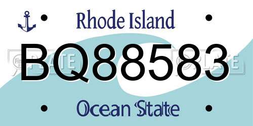 BQ88583 Rhode Island License Plate