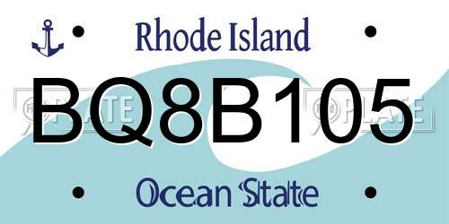 BQ8B105 Rhode Island License Plate