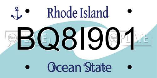 BQ8I901 Rhode Island License Plate