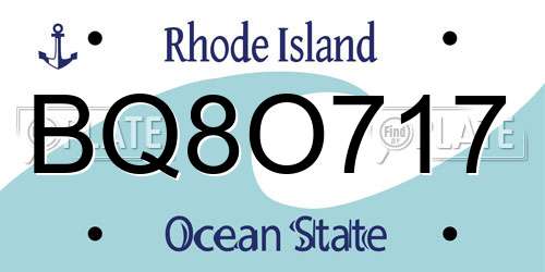 BQ8O717 Rhode Island License Plate
