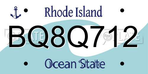 BQ8Q712 Rhode Island License Plate