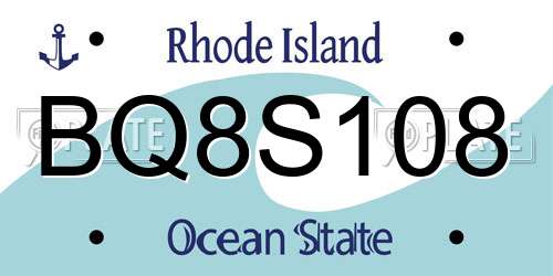 BQ8S108 Rhode Island License Plate