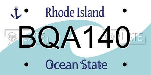 BQA140 Rhode Island License Plate