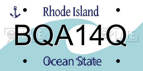 BQA14Q Rhode Island License Plate