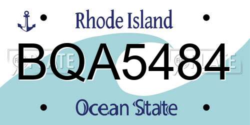 BQA5484 Rhode Island License Plate