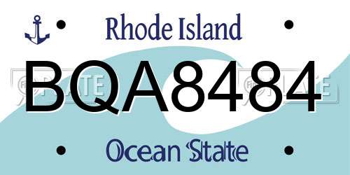 BQA8484 Rhode Island License Plate