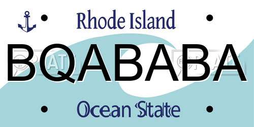 BQABABA Rhode Island License Plate