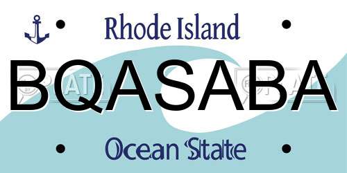 BQASABA Rhode Island License Plate