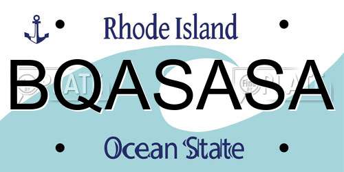 BQASASA Rhode Island License Plate