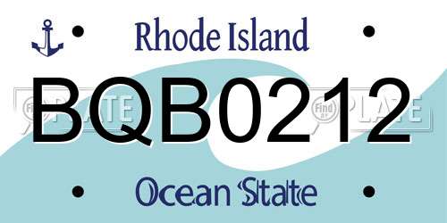 BQB0212 Rhode Island License Plate