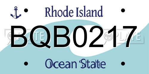 BQB0217 Rhode Island License Plate