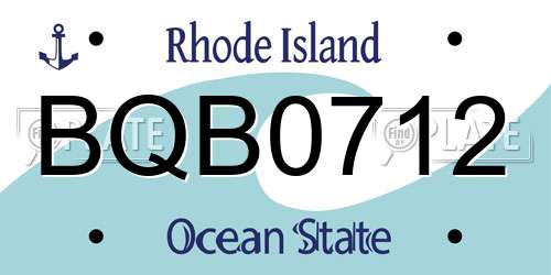 BQB0712 Rhode Island License Plate