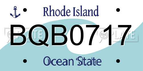 BQB0717 Rhode Island License Plate