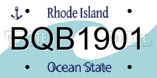 BQB1901 Rhode Island License Plate