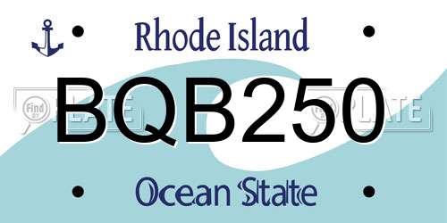 BQB250 Rhode Island License Plate