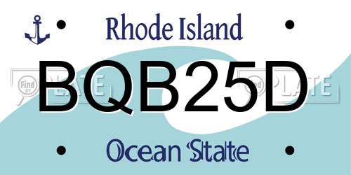 BQB25D Rhode Island License Plate