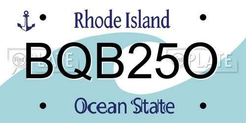BQB25O Rhode Island License Plate