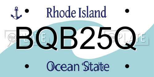 BQB25Q Rhode Island License Plate