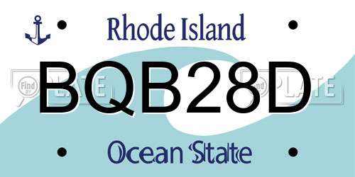 BQB28D Rhode Island License Plate