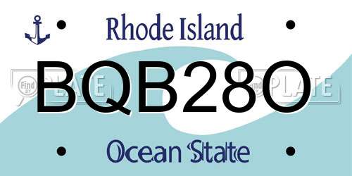 BQB28O Rhode Island License Plate