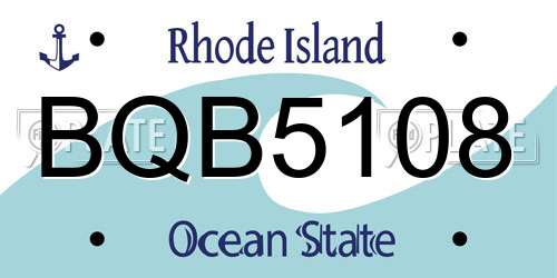 BQB5108 Rhode Island License Plate
