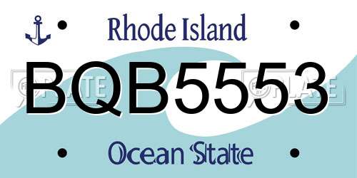 BQB5553 Rhode Island License Plate