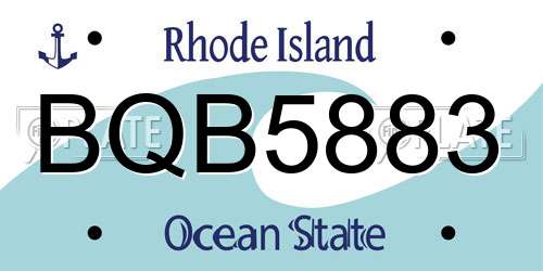 BQB5883 Rhode Island License Plate