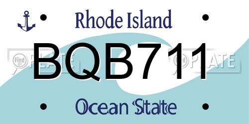BQB711 Rhode Island License Plate