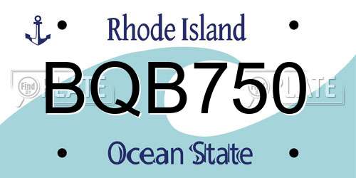 BQB750 Rhode Island License Plate