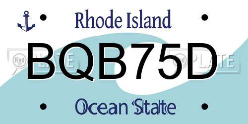 BQB75D Rhode Island License Plate