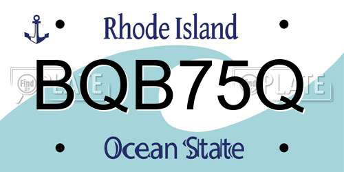BQB75Q Rhode Island License Plate