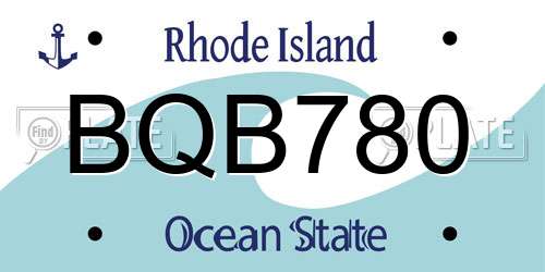 BQB780 Rhode Island License Plate