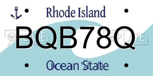 BQB78Q Rhode Island License Plate